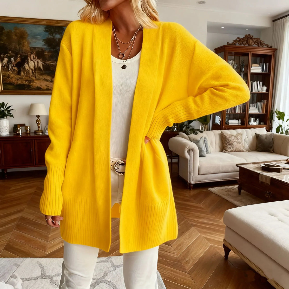 Pull Femme Col V Yasmarzi™ | Oversize & Élégance Casual