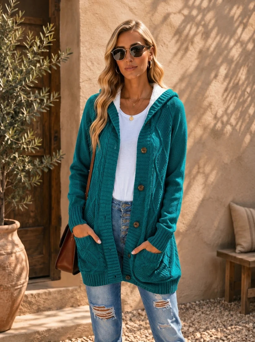 Cardigan Long Maille Torsadée Yasmarzi™ – Chaleur & Allure