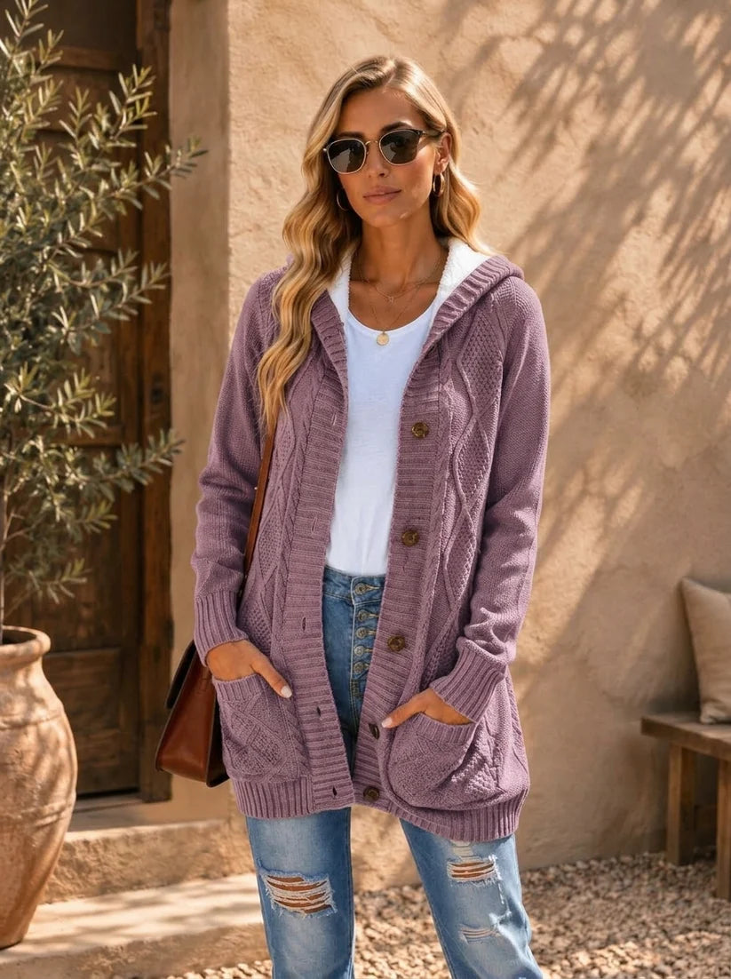Cardigan Long Maille Torsadée Yasmarzi™ – Chaleur & Allure