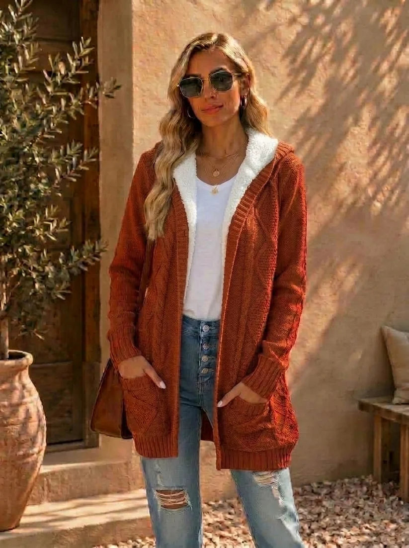Cardigan Long Maille Torsadée Yasmarzi™ – Chaleur & Allure