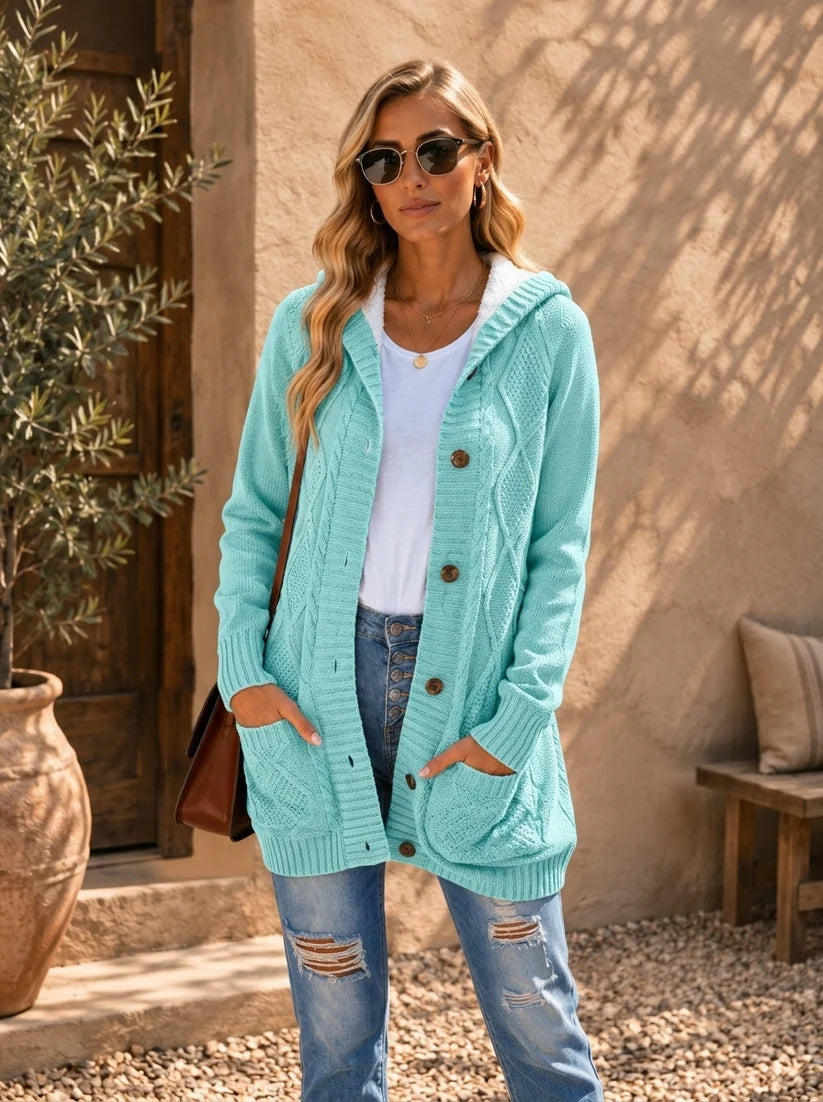 Cardigan Long Maille Torsadée Yasmarzi™ – Chaleur & Allure