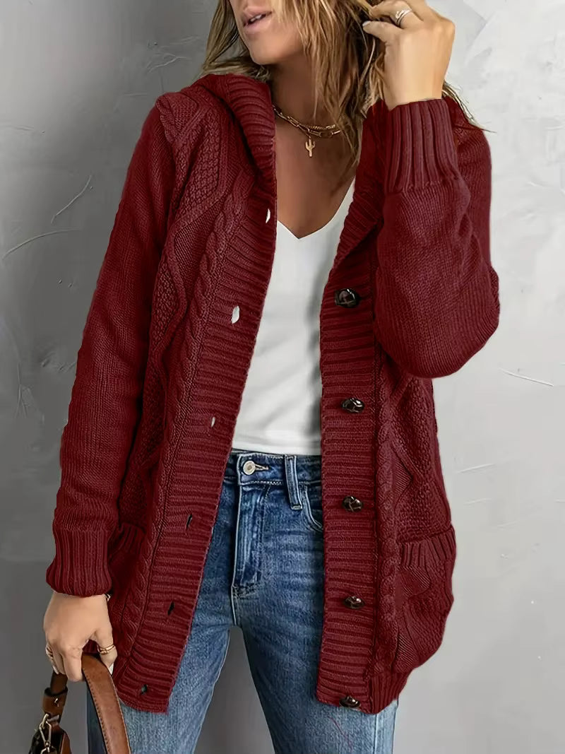 Cardigan Long Maille Torsadée Yasmarzi™ – Chaleur & Allure