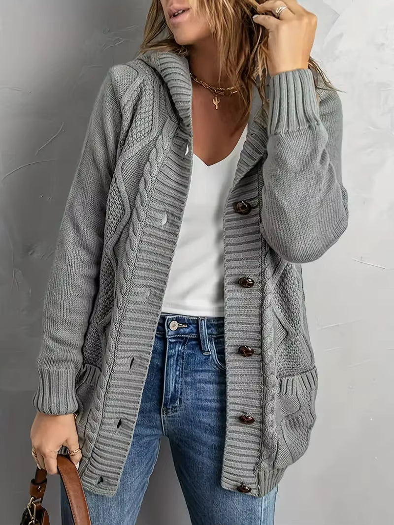 Cardigan Long Maille Torsadée Yasmarzi™ – Chaleur & Allure