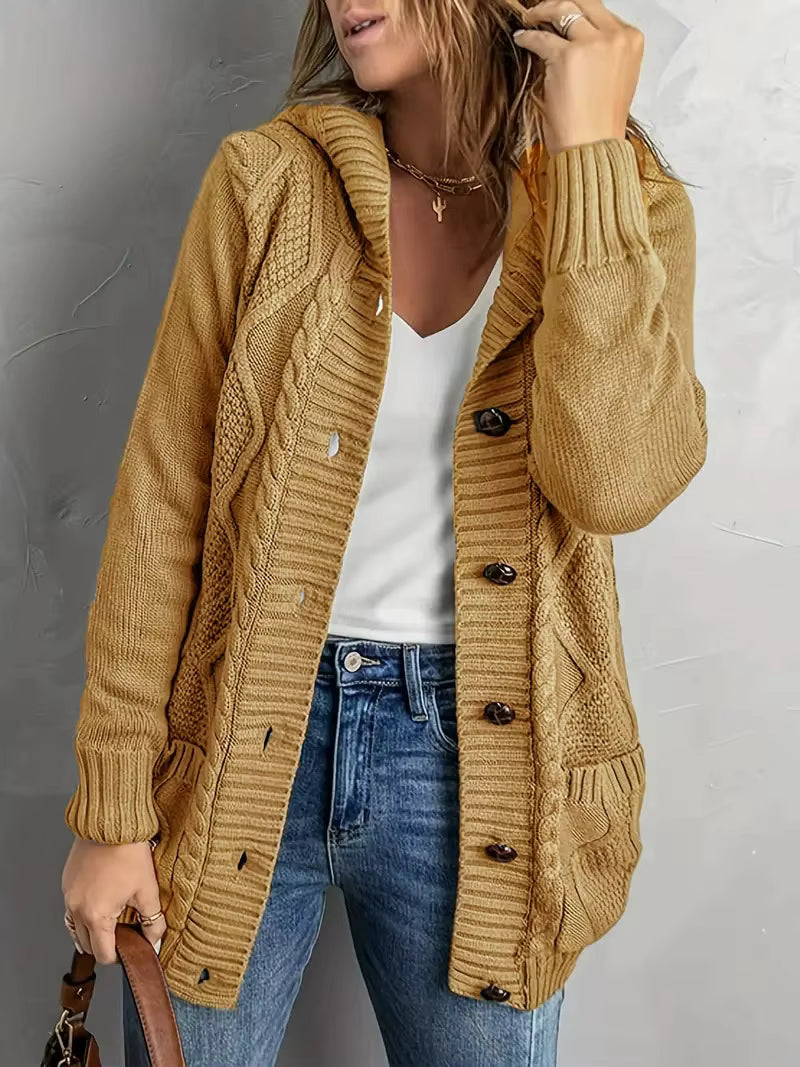 Cardigan Long Maille Torsadée Yasmarzi™ – Chaleur & Allure