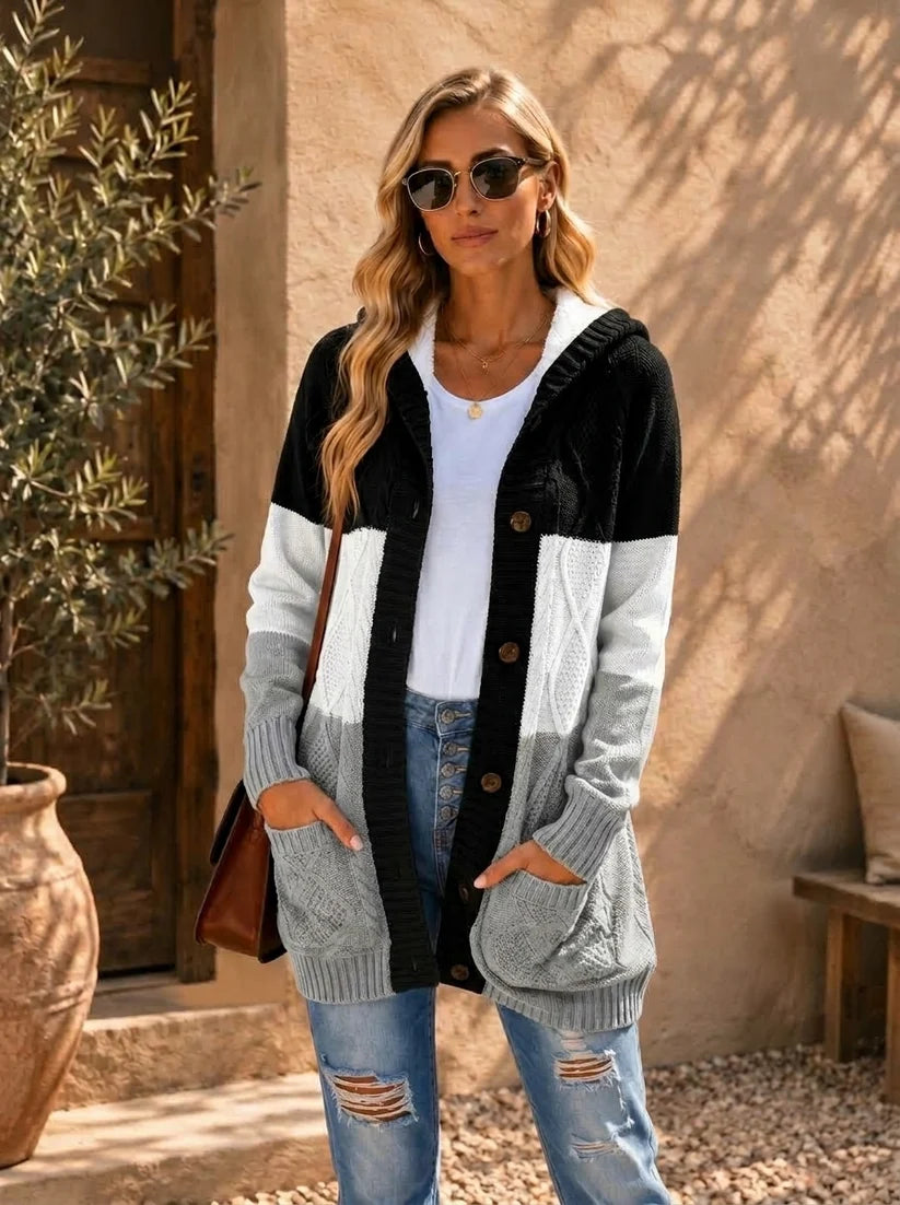 Cardigan Long Maille Torsadée Yasmarzi™ – Chaleur & Allure